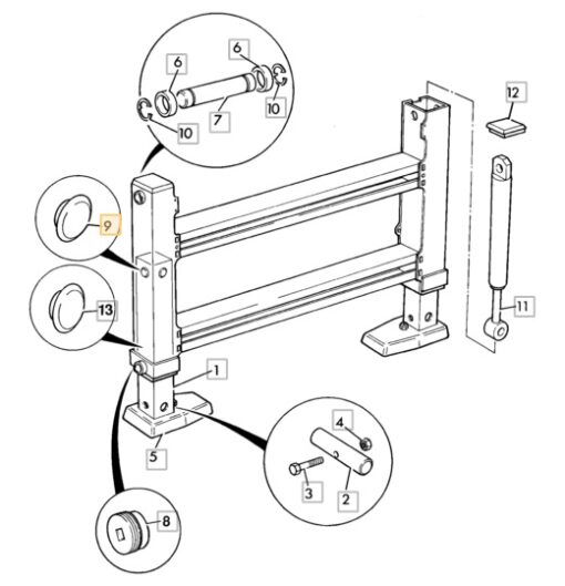 331/20550 ORIGINÁL Klzák stabilizačnej nohy horný, zelený 5,3mm 3CX, 4CX