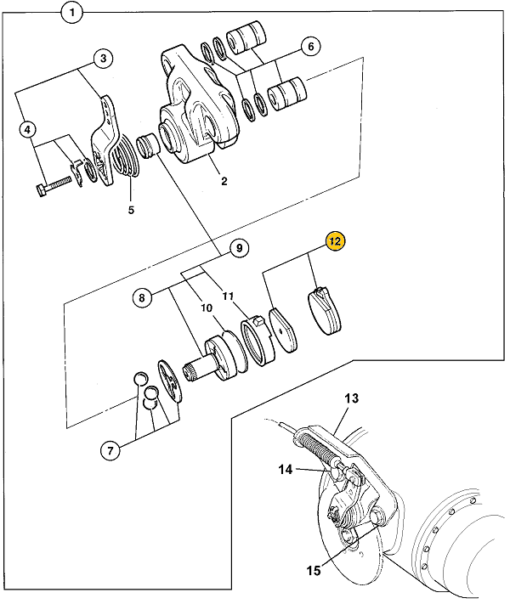 15/920103 OEM Sada brzdových doštičiek ručnej brzdy JCB 3CX, 4CX - Image 2