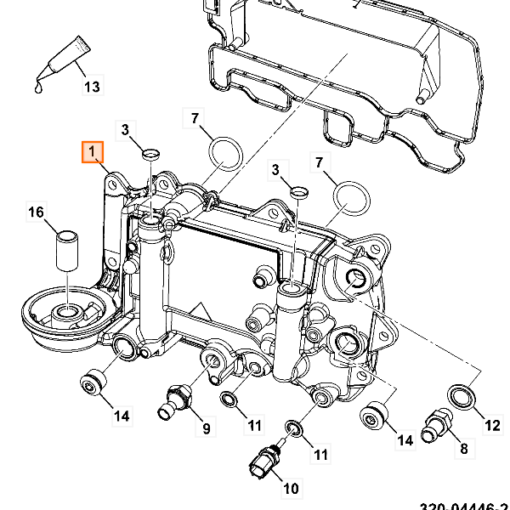 320/A4350 ORIGINÁL Kryt chladiča motorového oleja JCB ecoMax - Image 3