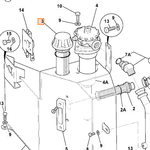 32/925280 OEM Uzáver hydraulickej nádrže JCB mini 8027-8060