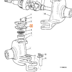 921/01402 Podložka zvislého čapu 0,13mm JCB 3CX, 4CX